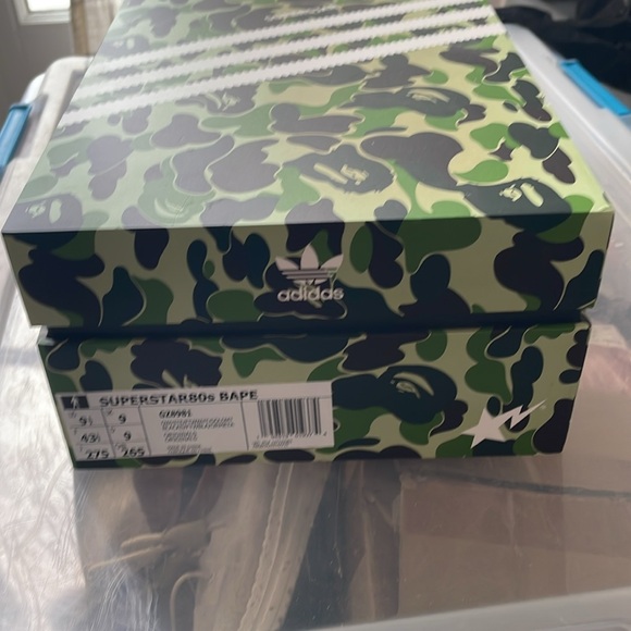 Addidas BAPE brand camo box. Comes with replacement shoe laces still in bag. - Picture 2 of 5